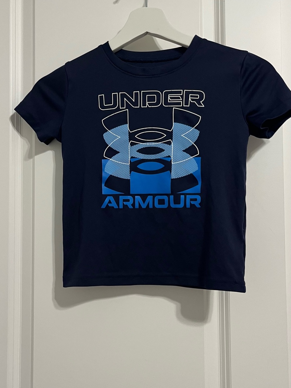 Under Armour Navy and Blue Logo Graphic Tee